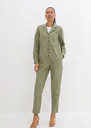 Jumpsuit i lin med 7/8-lengde, bpc bonprix collection