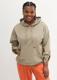 Slip on-bluse med hette i linmiks, bonprix