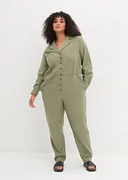 Jumpsuit i lin med 7/8-lengde, bpc bonprix collection