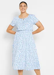 Trikotkjole med bred smock i midjen, med økologisk nomull, bonprix