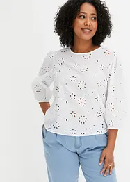 Bluse med hullmønster, bonprix