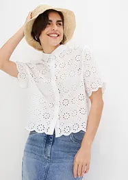 Bluse med hullbroderi, bonprix