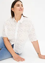 Bluse med hullbroderi, bonprix