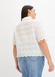 Bluse med hullbroderi, bonprix