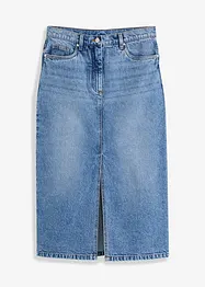 Jeansskjørt med splitt, bonprix