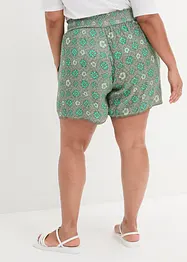 Crinkle-shorts med print og elastisk linning, bonprix