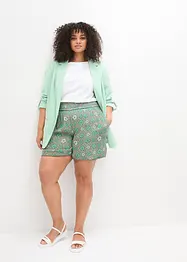 Crinkle-shorts med print og elastisk linning, bonprix