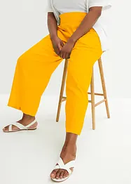 Bukse i lett linmiks med vide ben, bonprix