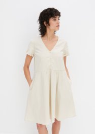 Vevd kjole med lin og lommer i A-fasong, knelang, bpc bonprix collection