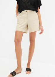 Shorts med rett passform med lin, bpc bonprix collection