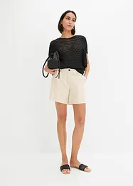 Shorts med rett passform med lin, bpc bonprix collection