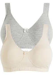 Minimizer T-skjorte-BH uten bøyle, med økologisk bomull (2-pack), bonprix