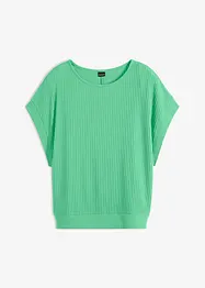 Ribbet topp med flaggermusermer, bonprix