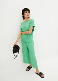 Ribbet topp med flaggermusermer, bonprix