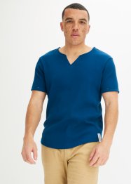 Ribbet shirt av økologisk bomull, kort arm, John Baner JEANSWEAR