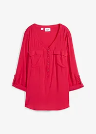 Langermet bluse i lett viskose med V-hals, bonprix