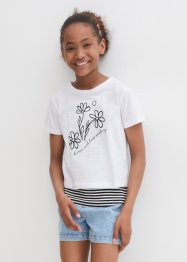 2-i-1-shirt og topp til barn (2-delt sett) av økologisk bomull, bpc bonprix collection