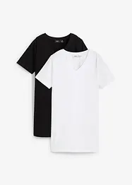 Lang topp med V-hals (2-pack), bonprix