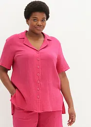Skjortebluse i musselin, bonprix