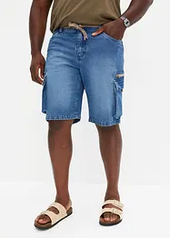 Lang jeansshorts med cargolommer, Regular Fit, John Baner JEANSWEAR