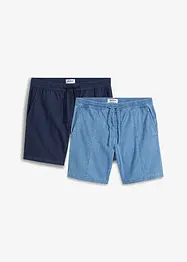 Lang slip on-jeansshorts, Regular Fit (2-pack), John Baner JEANSWEAR