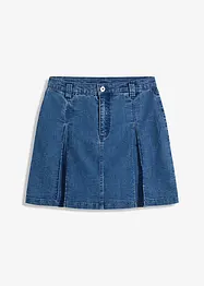 Mini-jeansskjørt med folder, bonprix