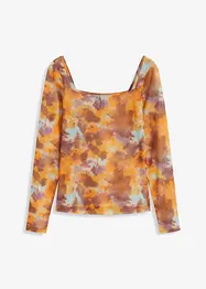 Transparent Cropped batikk-topp, bonprix