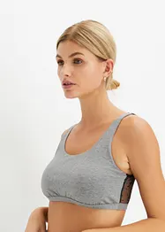 Bustier med økologisk bomull og blonde, bonprix