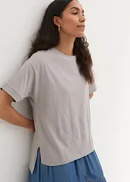 Oversized T-shirt i bomull med splitt i sidene, bonprix