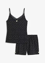 Kort pyjamas med delikate blonder, bonprix