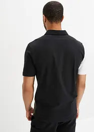 Poloshirt med stretch, med glidelås og økologisk bomull, Slim Fit, bonprix