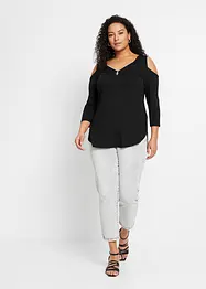 Cold shoulder-topp i viskose med pent fall, bonprix