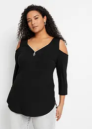 Cold shoulder-topp i viskose med pent fall, bonprix