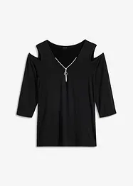 Cold shoulder-topp i viskose med pent fall, bonprix
