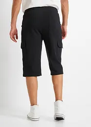 Lang cargo-bermudashorts i bomullstrikot, Regular Fit, bonprix