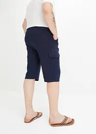 Lang cargo-bermudashorts i bomullstrikot, Regular Fit, bonprix