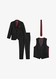 Dress Slim Fit (4-delt sett): Blazer, bukse, vest, slips, bonprix
