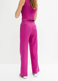 High Waist-bukse med lin og legg, bonprix