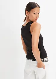 Ribbet topp i 100% økologisk bomull (2-pack), bonprix