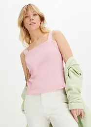 Ribbet topp i økologisk bomull (2-pack), bonprix