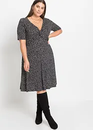 Jerseykjole med drapering og print, bonprix