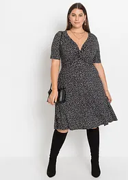 Jerseykjole med drapering og print, bonprix