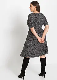 Jerseykjole med drapering og print, bonprix