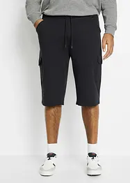 Lang cargo-bermudashorts i bomullstrikot, Regular Fit, bonprix