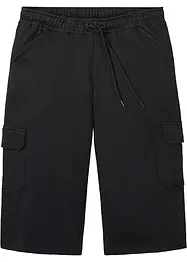 Lang cargo-bermudashorts i bomullstrikot, Regular Fit, bonprix