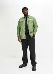 Langermet skjorte i 100% bomull i vasket look, bonprix