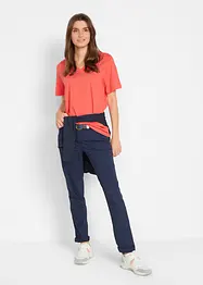Vid lang topp med V-utringning, kort arm (5-pack), bonprix