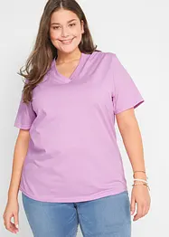 Vid lang topp med V-utringning, kort arm (5-pack), bonprix