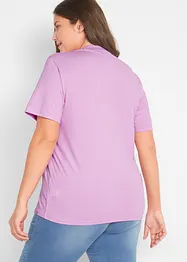 Vid lang topp med V-utringning, kort arm (5-pack), bonprix