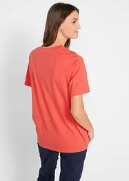 Vid lang topp med V-utringning, kort arm (5-pack), bonprix